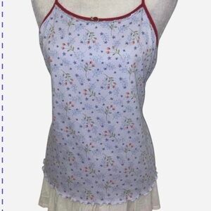 Floral Camisole with Red Accents